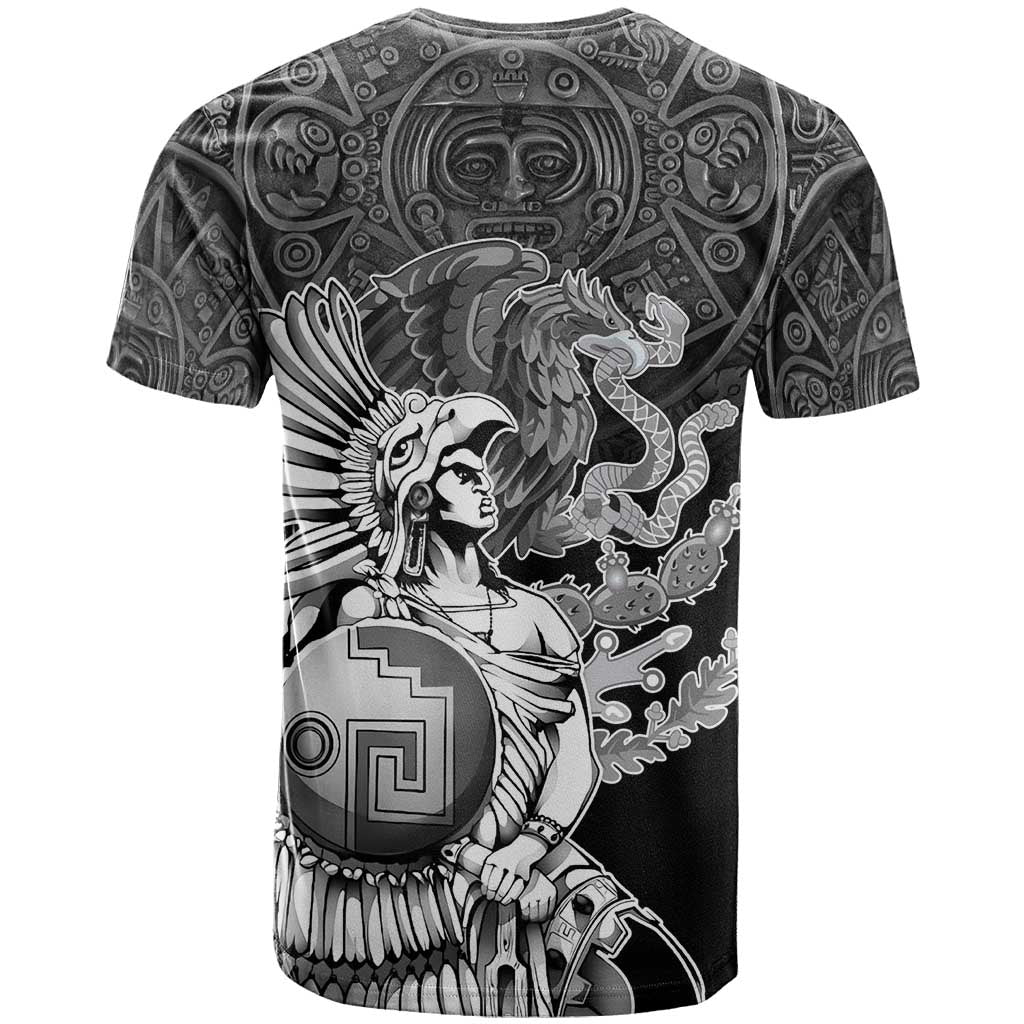 Mexico Aztec Warrior T-Shirt Huitzilopochtli With Aztec Calendar Graphic Tee