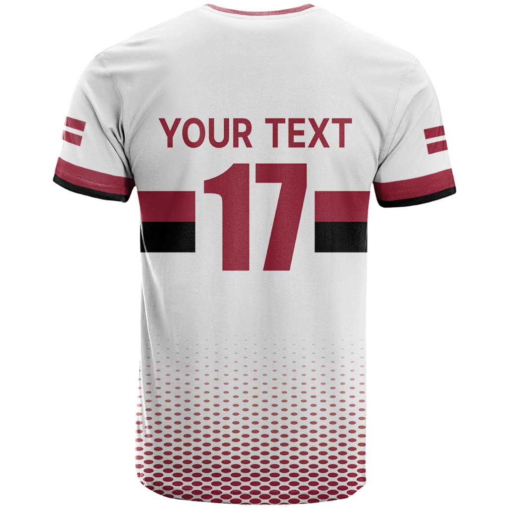 Custom Latvia Ice Hockey Champions T-Shirt Come on Latvija White style Graphic Tee