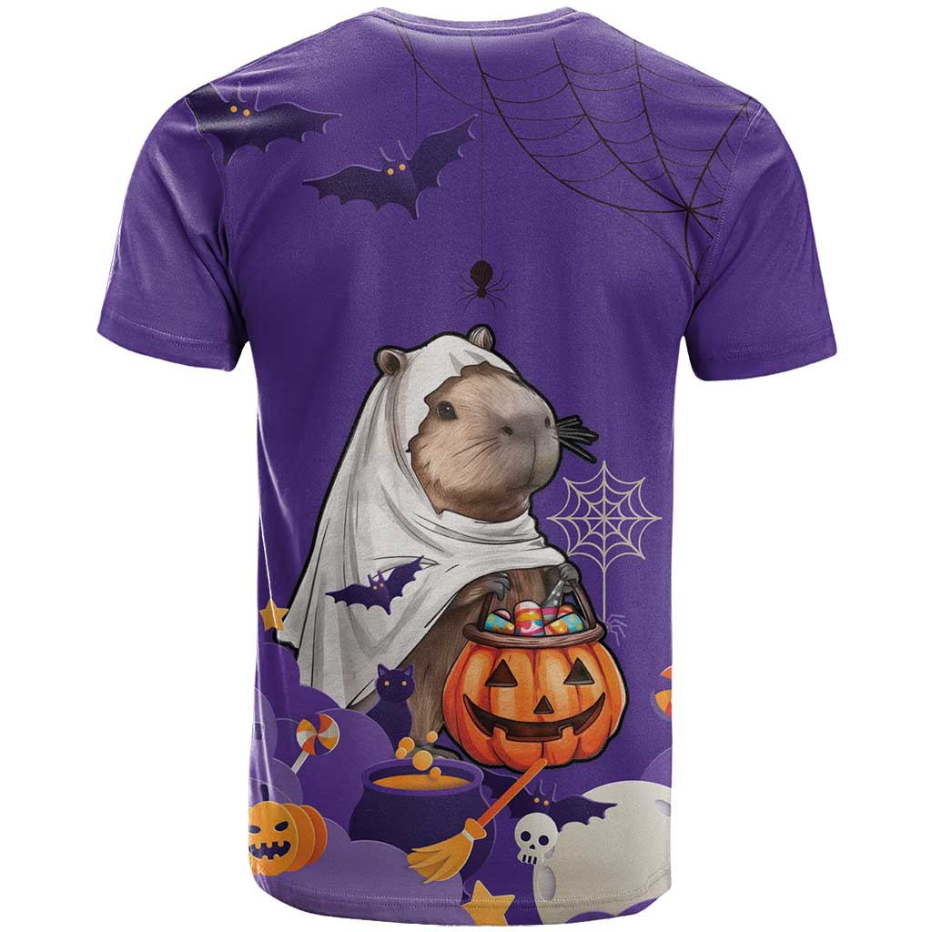 Capy-Boo-Ra Halloween T-Shirt Bats And Pumpkins Funny Style Graphic Tee