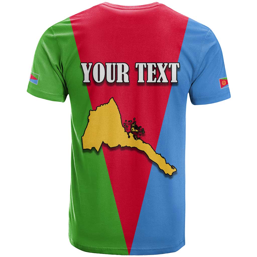 Personalized Eritrea Emblem T-Shirt With Flag Color Graphic Tee