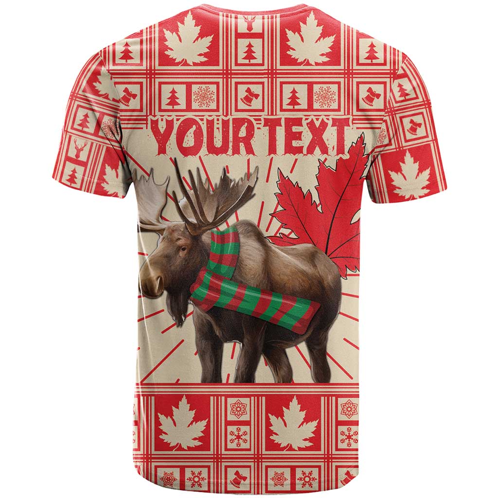 Personalized Canada Moose T-Shirt Maple Leaf Christmas Lightning Art Graphic Tee