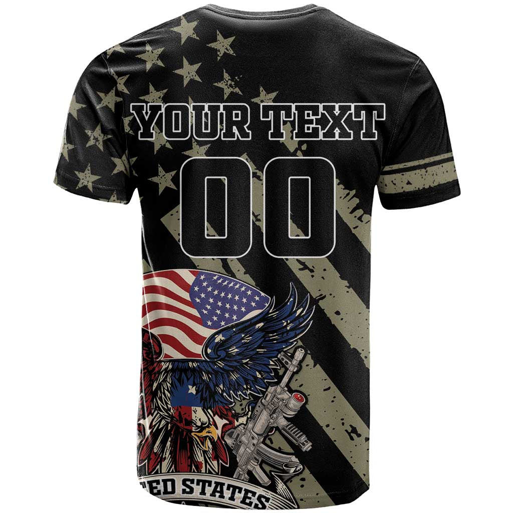 Custom Remembrance Day T-Shirt American Eagle With USA Flags Graphic Tee