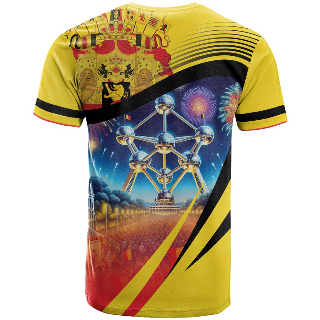 Belgium National Day T-Shirt Atomium Leo Belgicus Graphic Tee