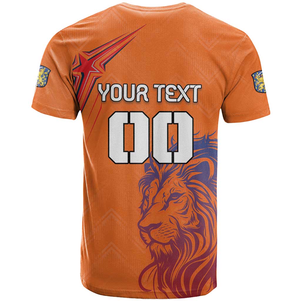 Custom Netherlands Football T-Shirt Oranje Lion Graphic Tee