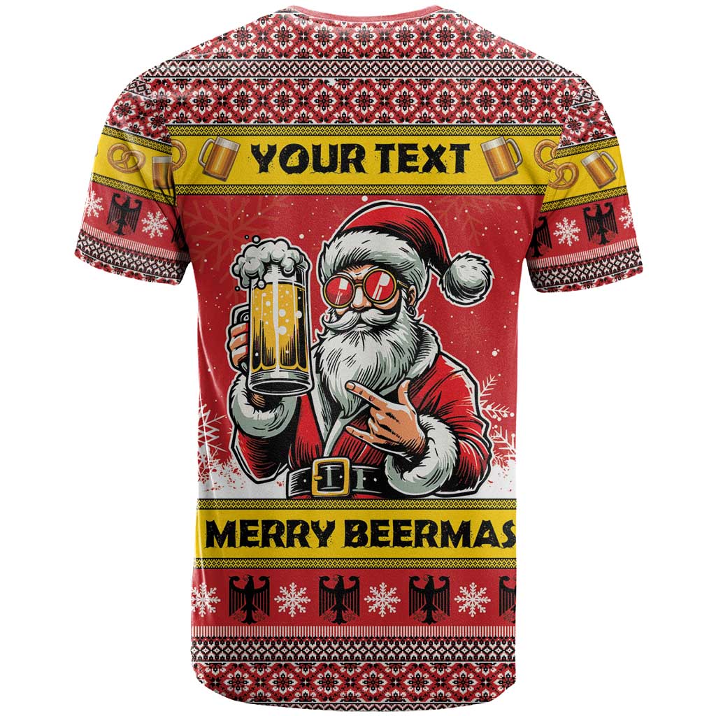 Personalized Germany Christmas T-Shirt Santa Claus Merry Beermas Graphic Tee