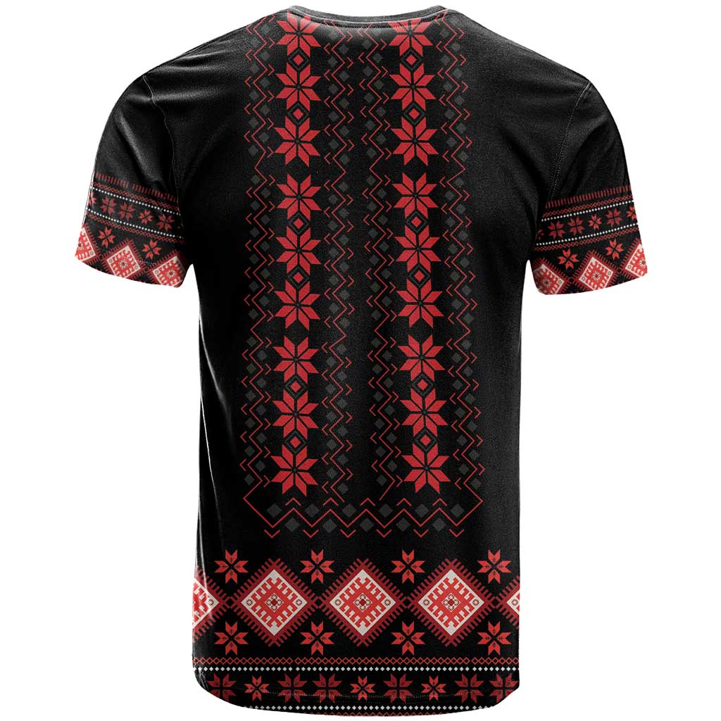 Red Ukraine Folk Patterns T-Shirt Graphic Tee