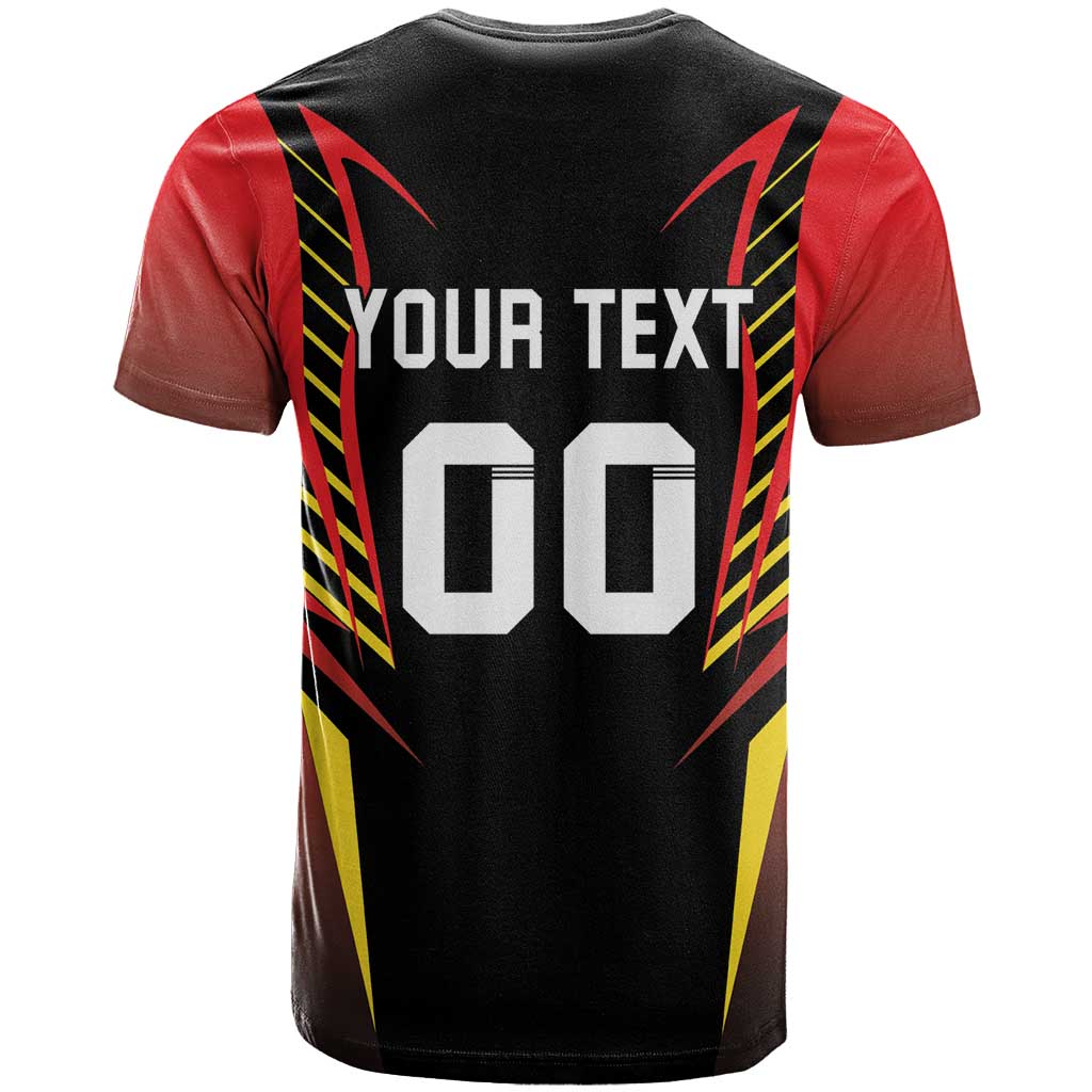 Custom Belgium Football T-Shirt Les Diables rouges Devil Mascot Graphic Tee