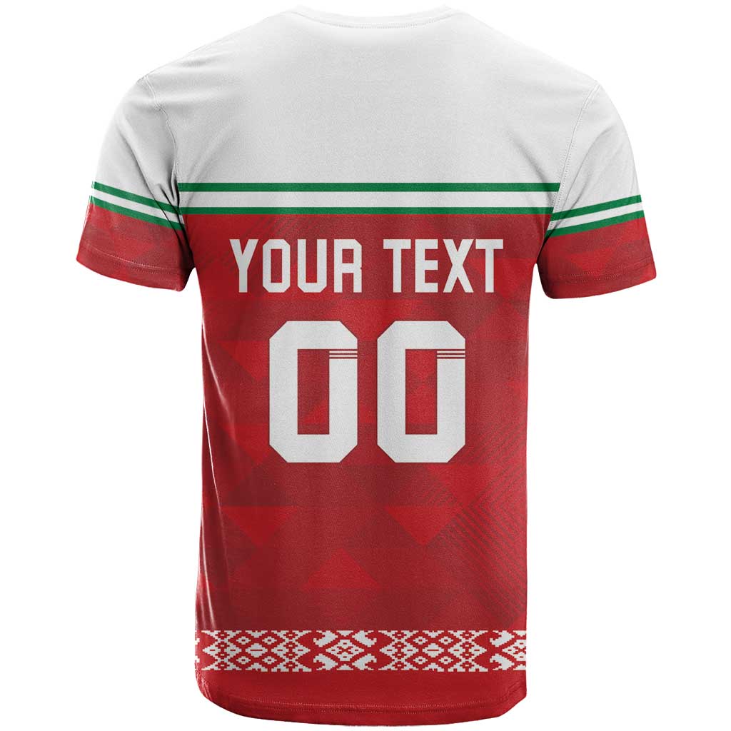 Custom Belarus Ice Hockey T-Shirt 2025 Go Bisons Red Version Graphic Tee