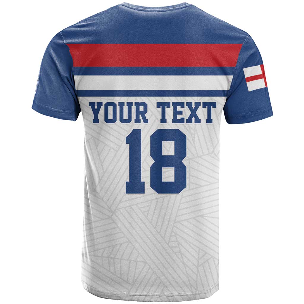 Custom England Three Lions T-Shirt Vintage Stripe Football Fan Graphic Tee