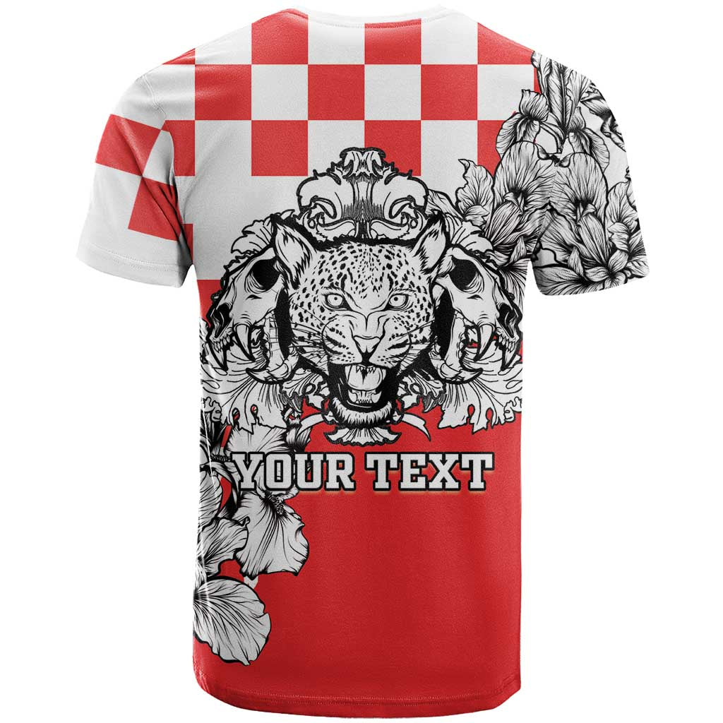 Personalized Croatia Leopard Heads T-Shirt With Iris Graphic Tee