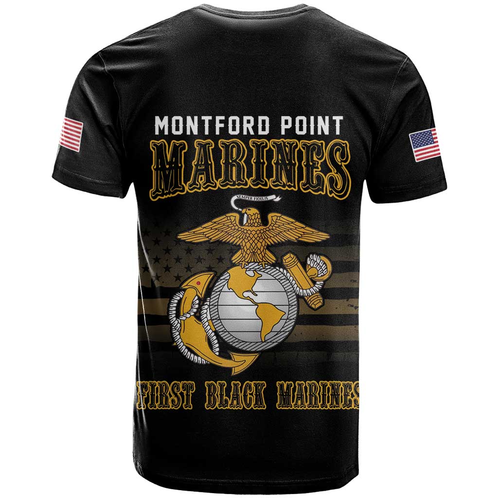 Montford Point Marines T-Shirt First Black Marines USMC Military Graphic Tee