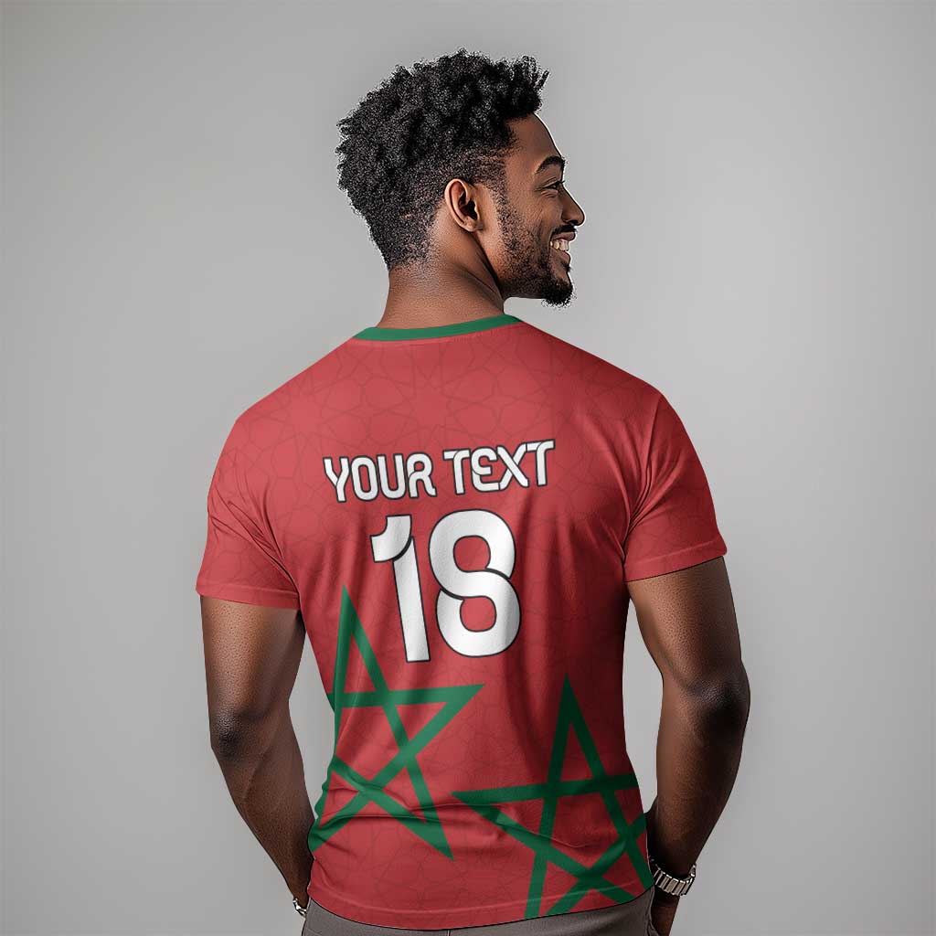 Custom Morocco Heritage Football T-Shirt Road To Champion Graphic Tee