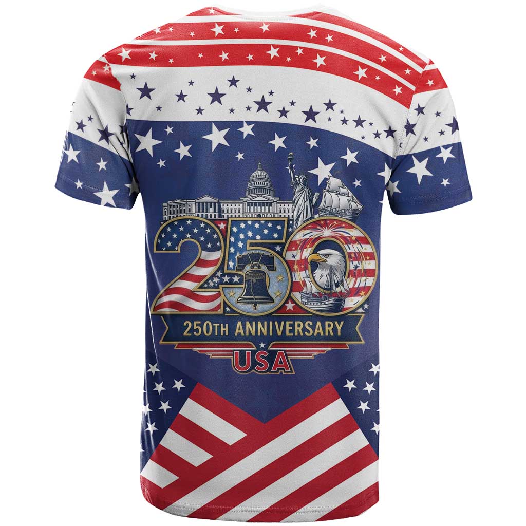 USA 250 Years of Freedom T-Shirt All American Pride Graphic Tee