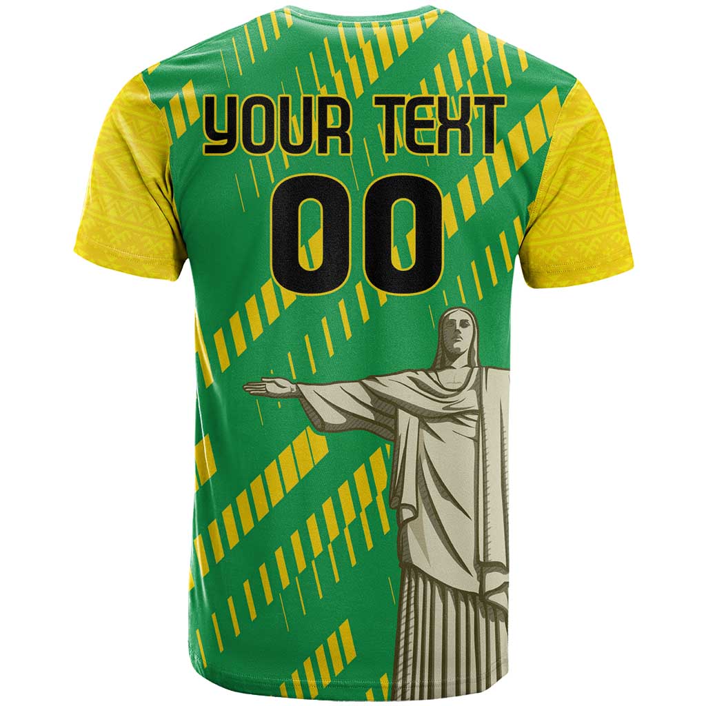 Custom Brazil Happy Independence Day T-Shirt Cristo Redentor Flag Style Graphic Tee