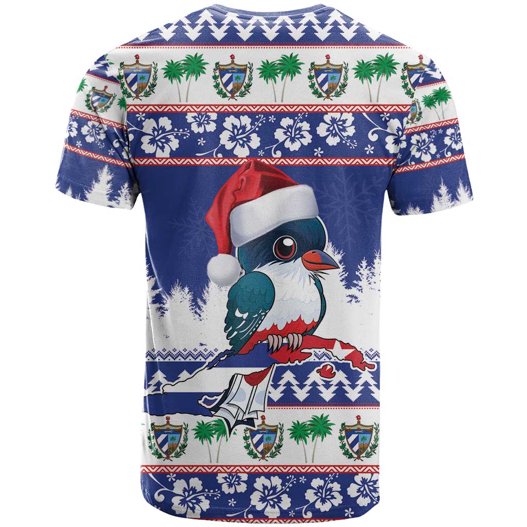 Cuba Christmas T-Shirt Cuban Trogon Map With Feliz Navidad Graphic Tee