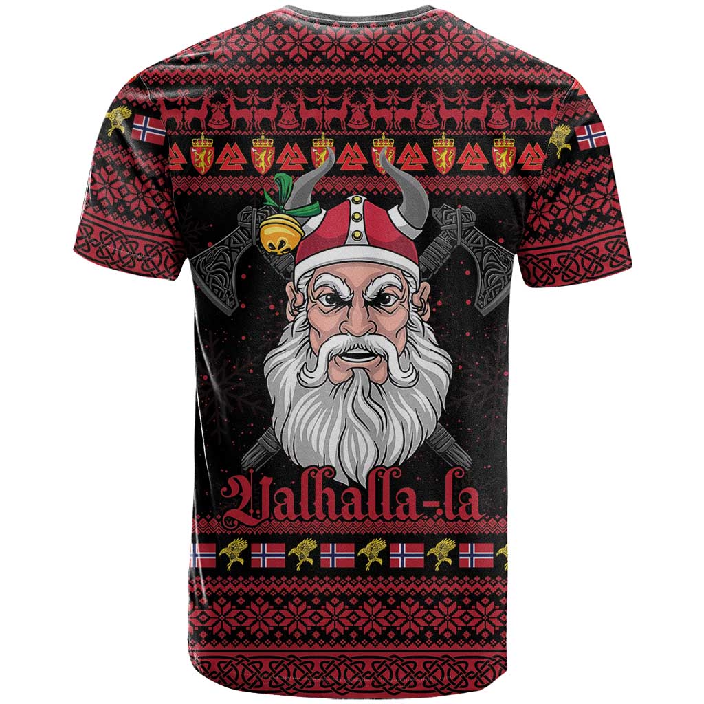 Norway Christmas T-Shirt Valhalla La La Viking Santa Graphic Tee