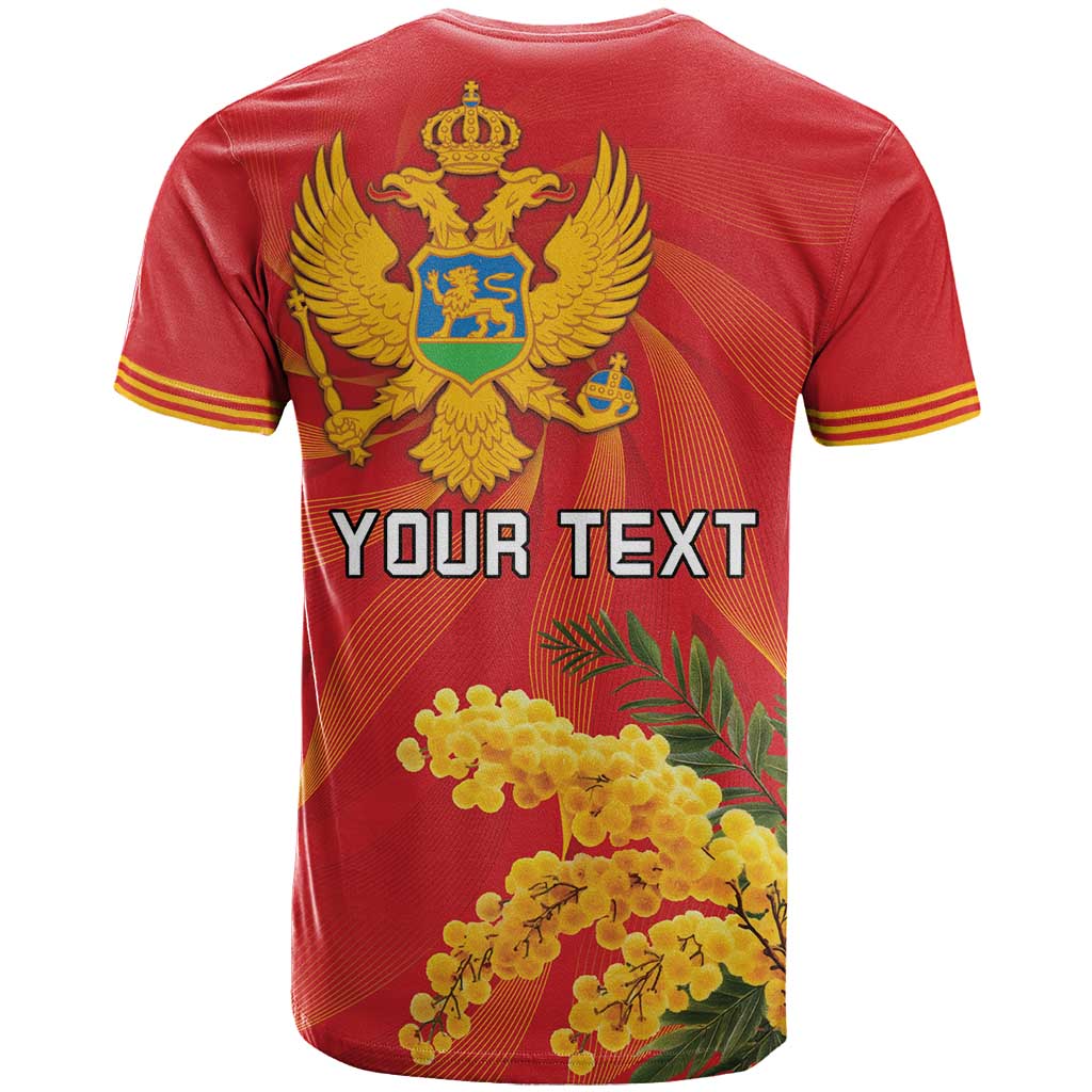 Personalized Montenegro Independence Day T-Shirt Coat Of Arms With Mimoza Graphic Tee