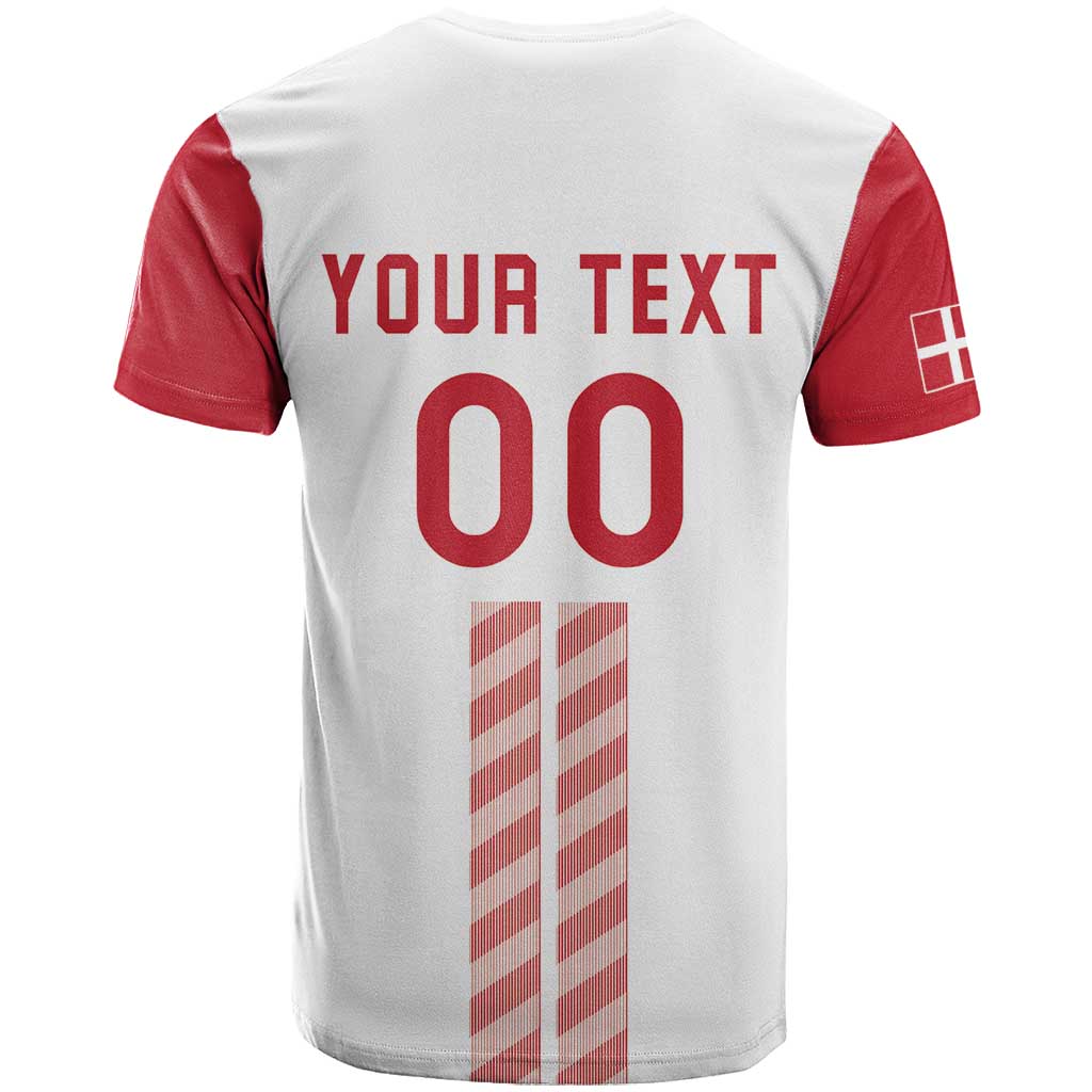 Custom Denmark Football T-Shirt Danish Dynamite White Version Graphic Tee