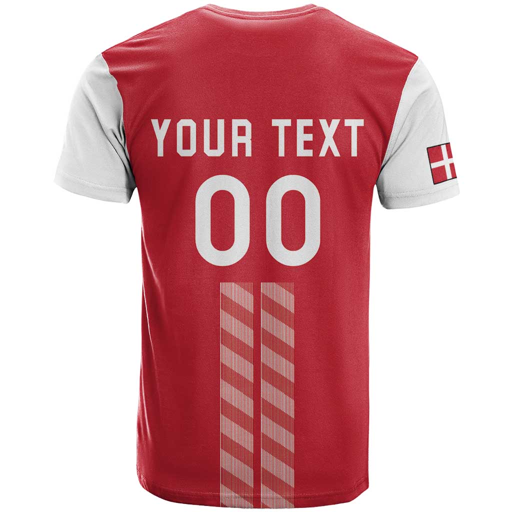 Custom Denmark Football T-Shirt Danish Dynamite Red Version Graphic Tee