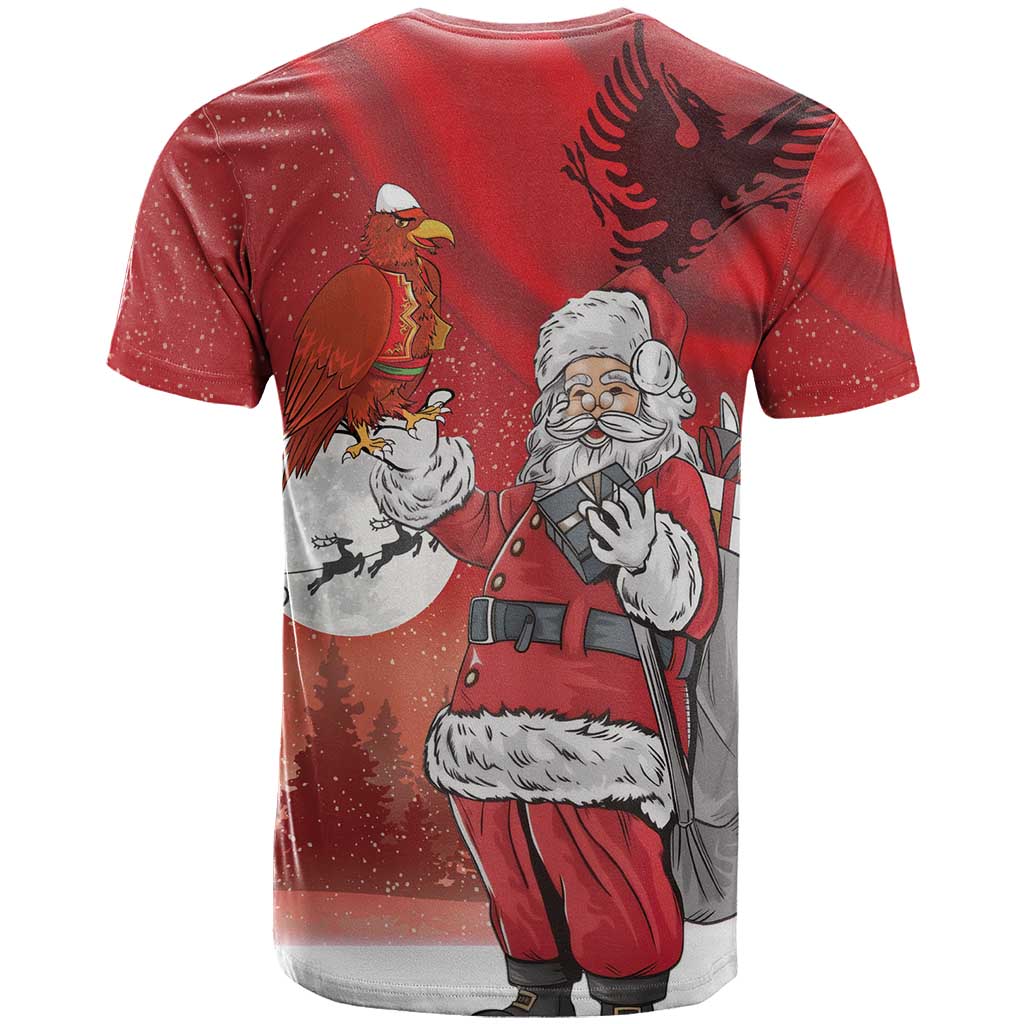 Albania Santa Christmas T-Shirt Christmas Albanian Eagle Flag Style Graphic Tee