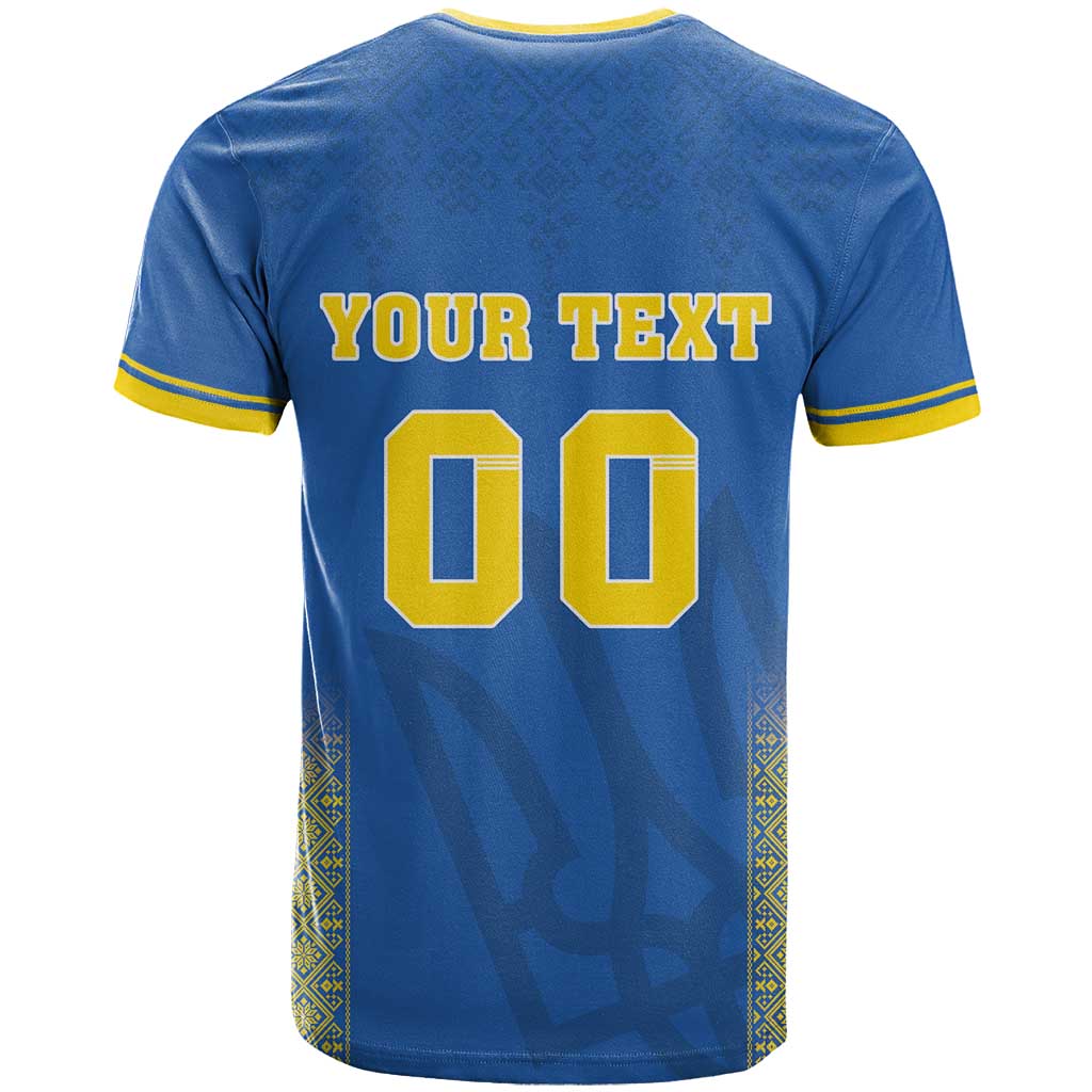 Custom Ukraine Football T-Shirt Come On Zbirna Blue Version Graphic Tee