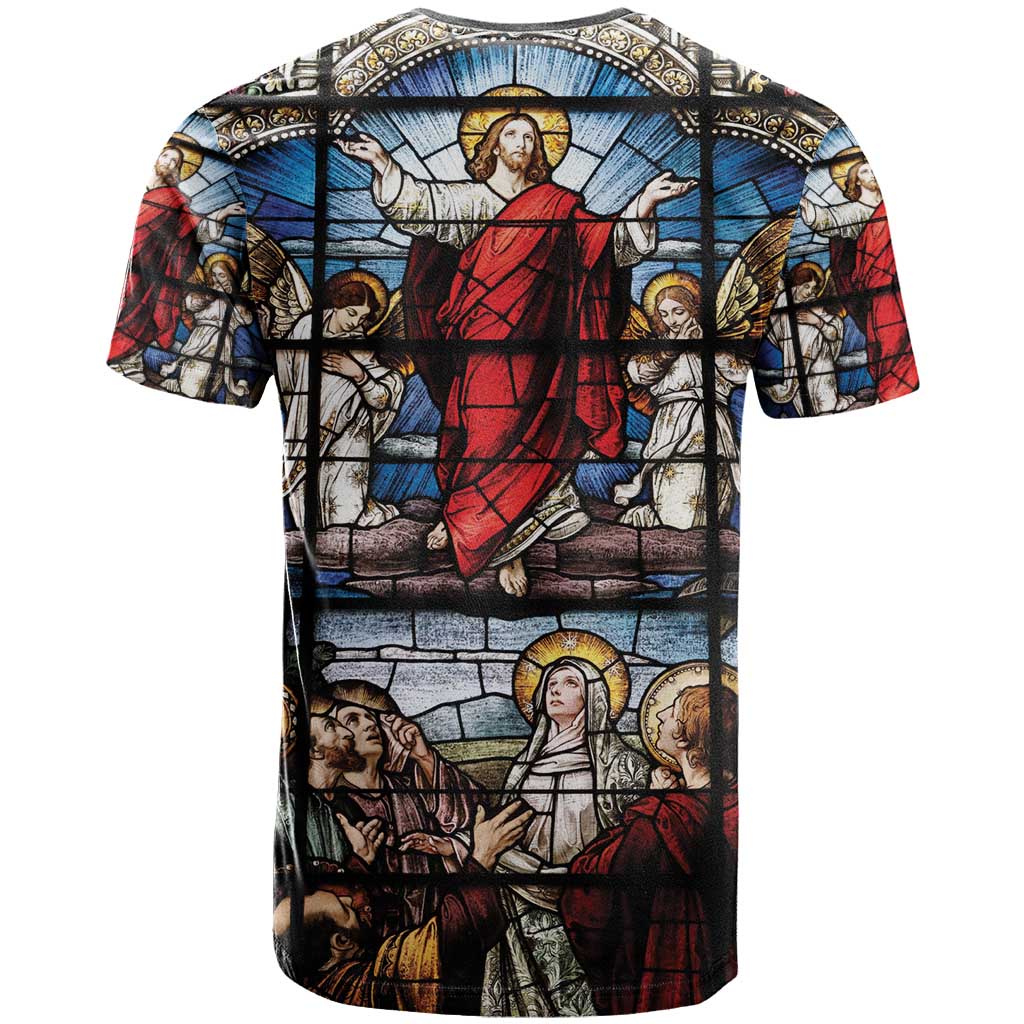 Happy Ascension Day T-Shirt Ascension Of Jesus Christ Stained Glass Windows Graphic Tee