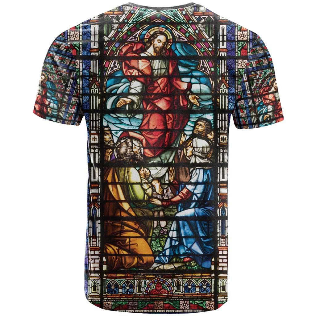 Happy Ascension Day T-Shirt Faith and Religion Stained Glass Windows Graphic Tee