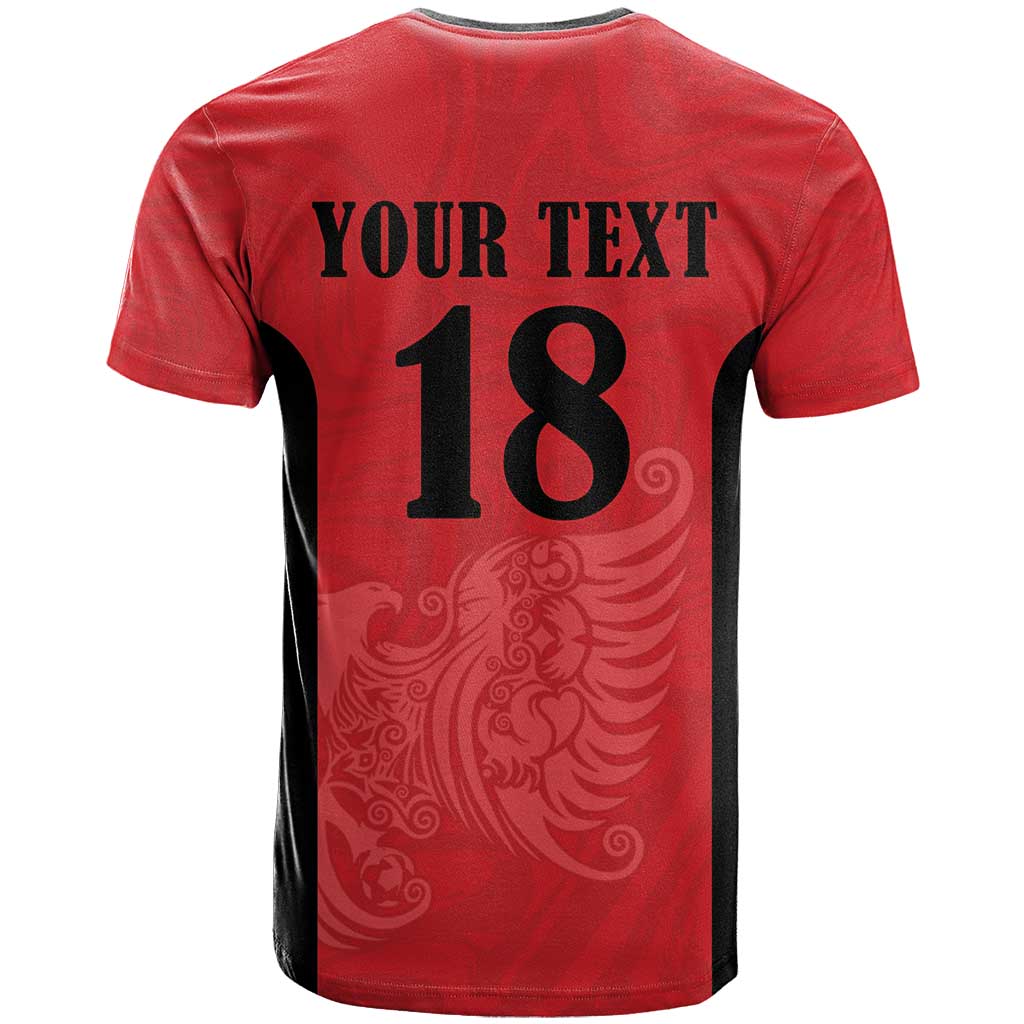 Custom Albania Football Pride T-Shirt Kuqezinjte Eagle Red Version Graphic Tee