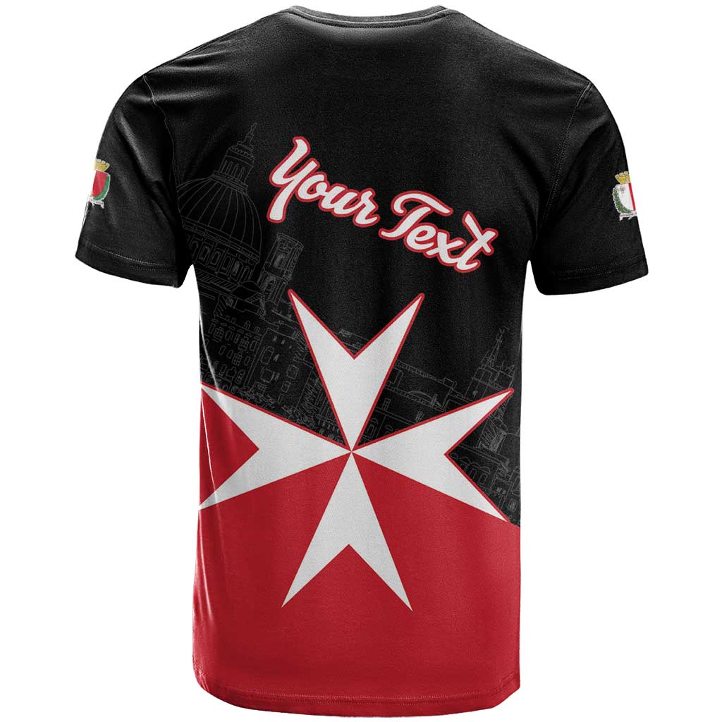 Personalized Malta Cross With Valletta Capital T-Shirt Graphic Tee