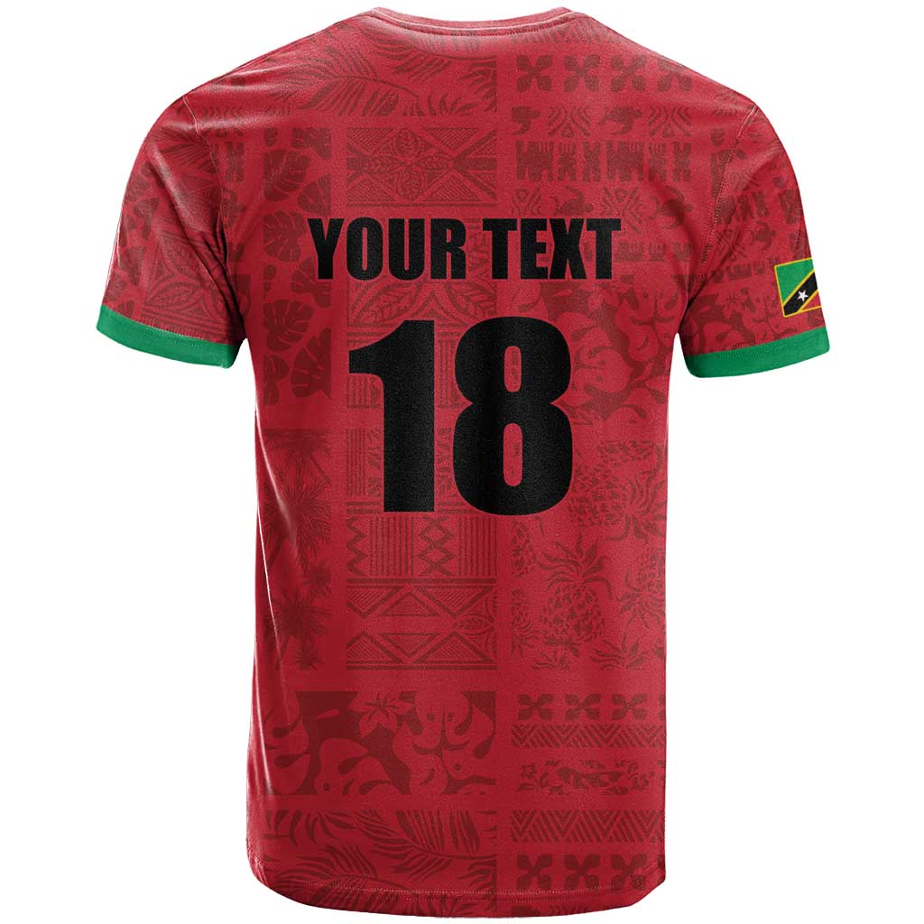 Custom Saint Kitts And Nevis Football T-Shirt Sugar Boyz Red Version Graphic Tee