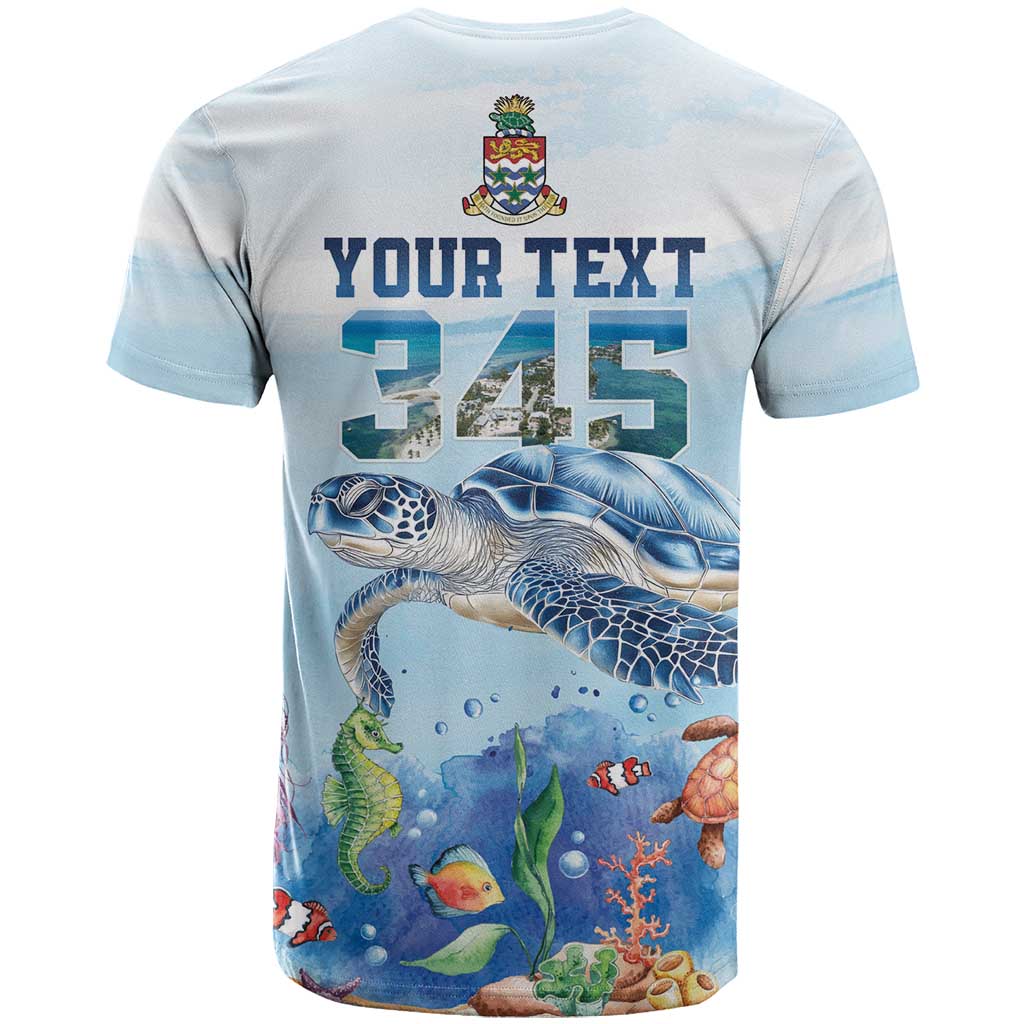 Personalized Cayman Islands 345 T-Shirt Watercolor Turtle Graphic Tee