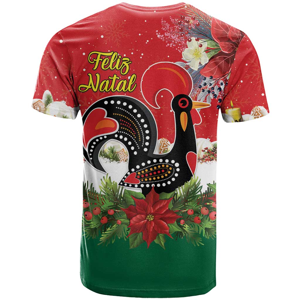 Portugal Christmas T-Shirt Rooster of Barcelos Christmas Lightning Art Graphic Tee