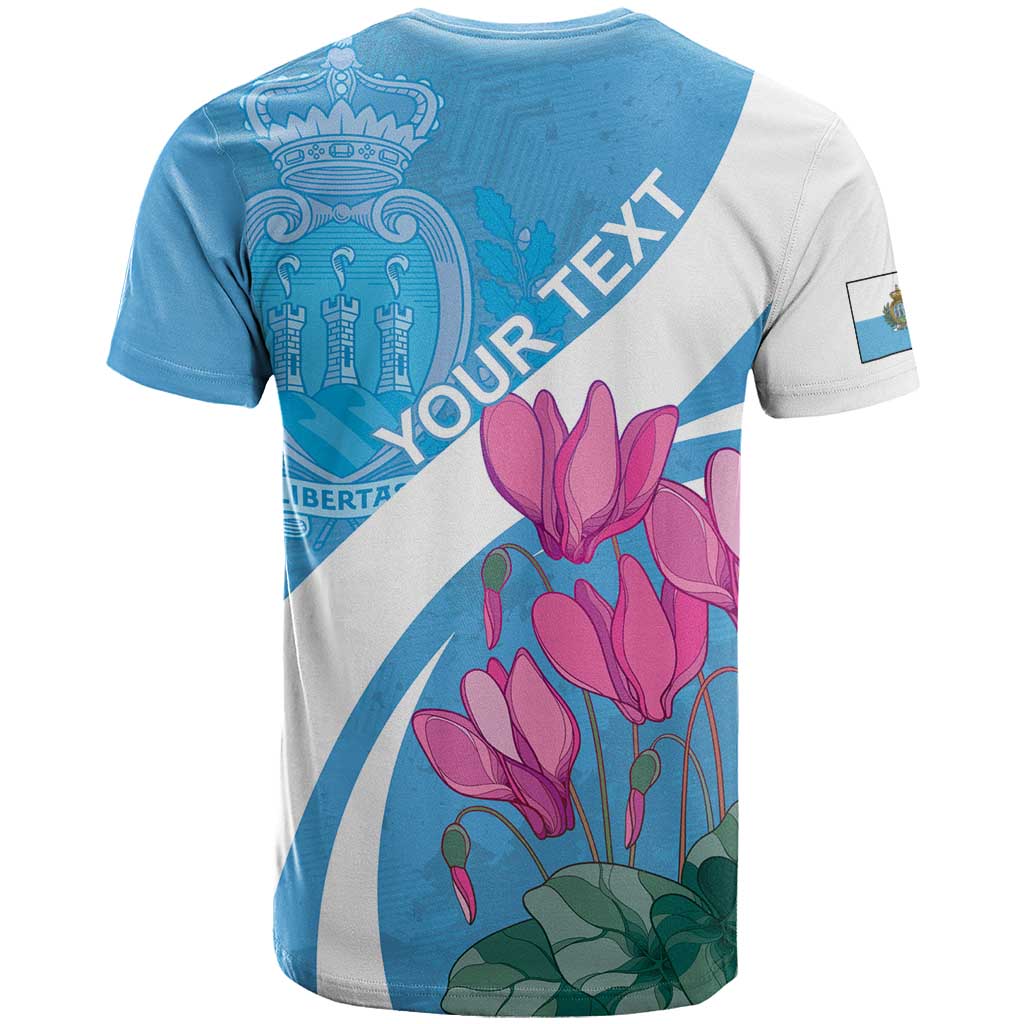 Personalized San Marino T-Shirt Libertas Cyclamen Flowers Graphic Tee