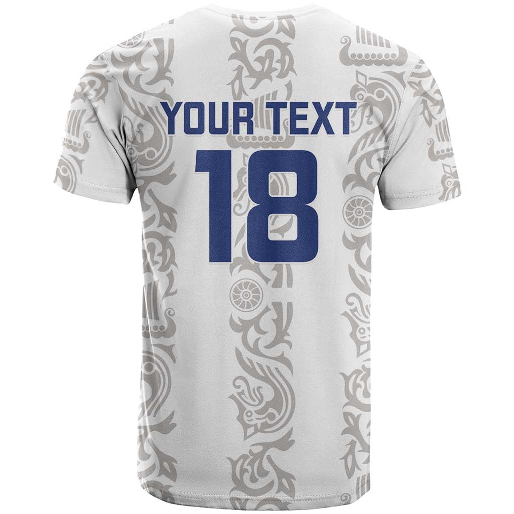 Custom York Minstrel Spirit T-Shirt Norse Viking Pattern White Version Graphic Tee