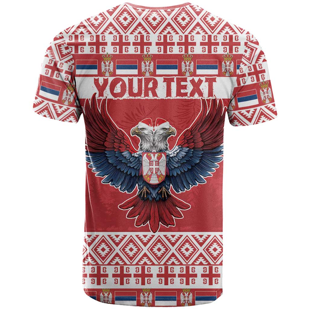 Personalized Serbia Christmas T-Shirt Double-Headed Eagle - Red Version Graphic Tee