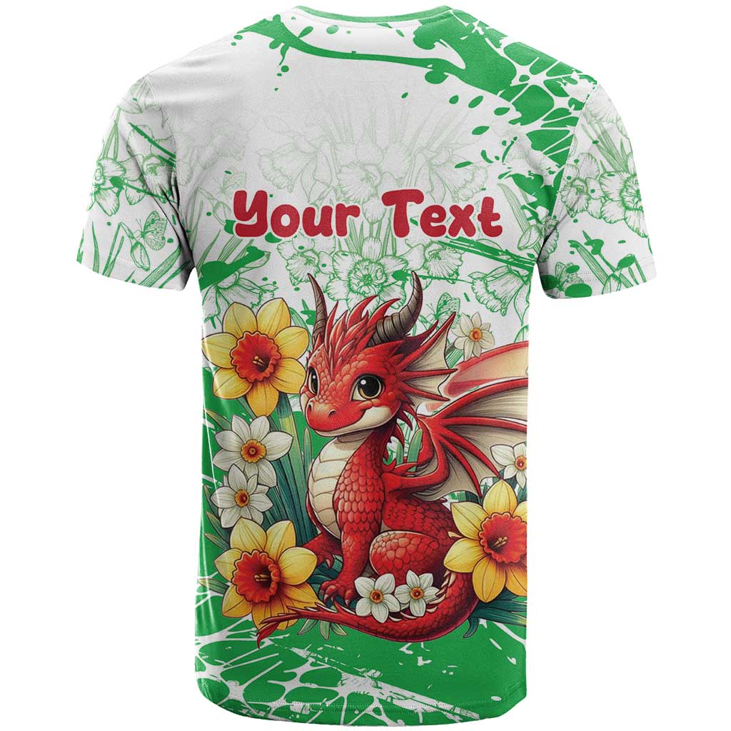 Wales Saint Davids Day Personalized T-Shirt Funny Welsh Dragon Daffodil Graphic Tee