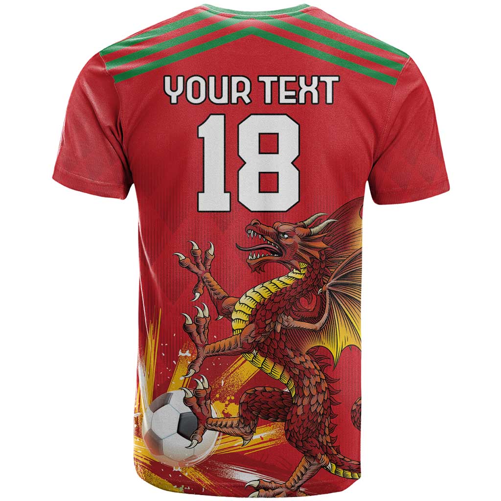 Custom Wales Football T-Shirt Y Ddraig Goch Ddyry Cychwyn Graphic Tee