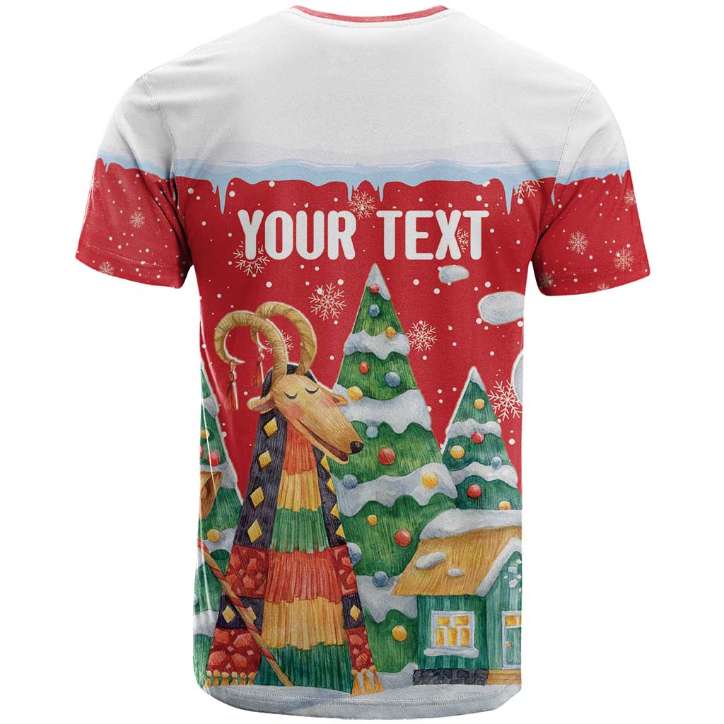 Romania Christmas Personalized T-Shirt Romanian Folklore Capra Goat Graphic Tee