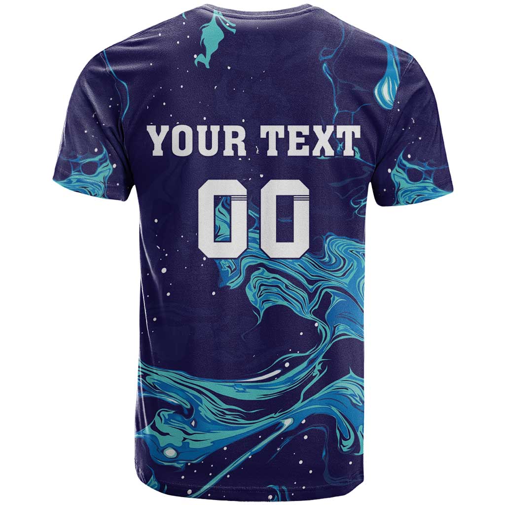 Custom Italy Rugby T-Shirt Gli Azzurri Flame Pattern Graphic Tee