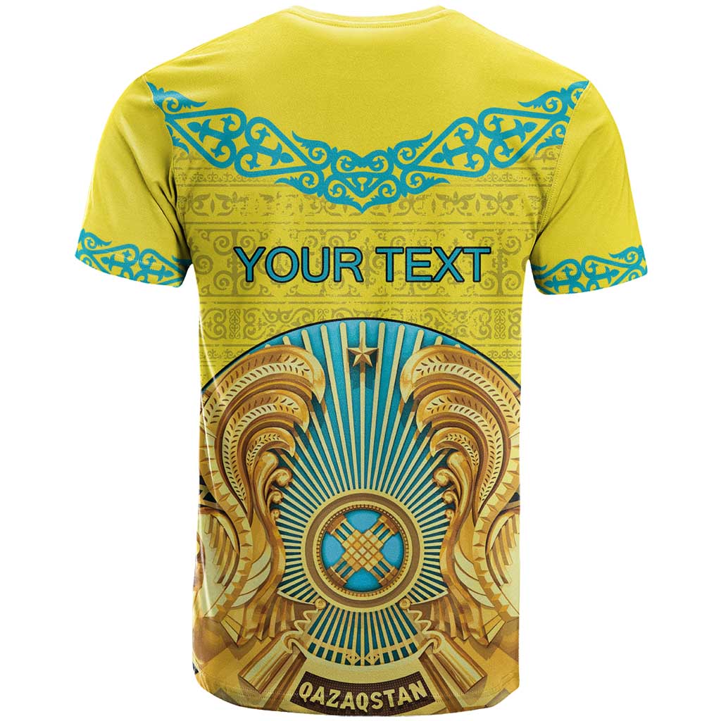 Personalized Kazakhstan Emblem T-Shirt Kazakh Pattern Graphic Tee