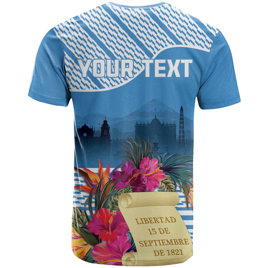 Personalized Guatemala Independence Day T-Shirt With Tropical Flower Graphic Tee