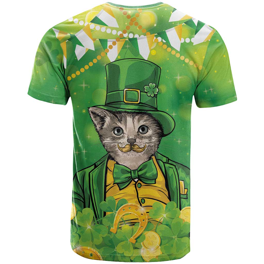 Funny Cat St Patrick’s Day T-Shirt Irish Leprechaun Lucky Cat Graphic Tee