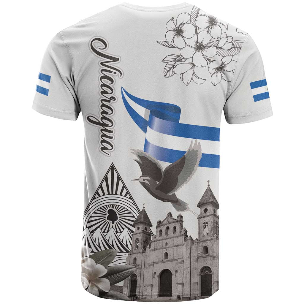 Nicaragua Leon Cathedral T-Shirt Motmot with Plumeria Style Graphic Tee