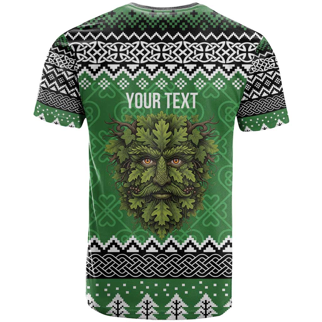 Personalized Anglesey Wales Christmas T-Shirt Green Man Celtic Knot Graphic Tee