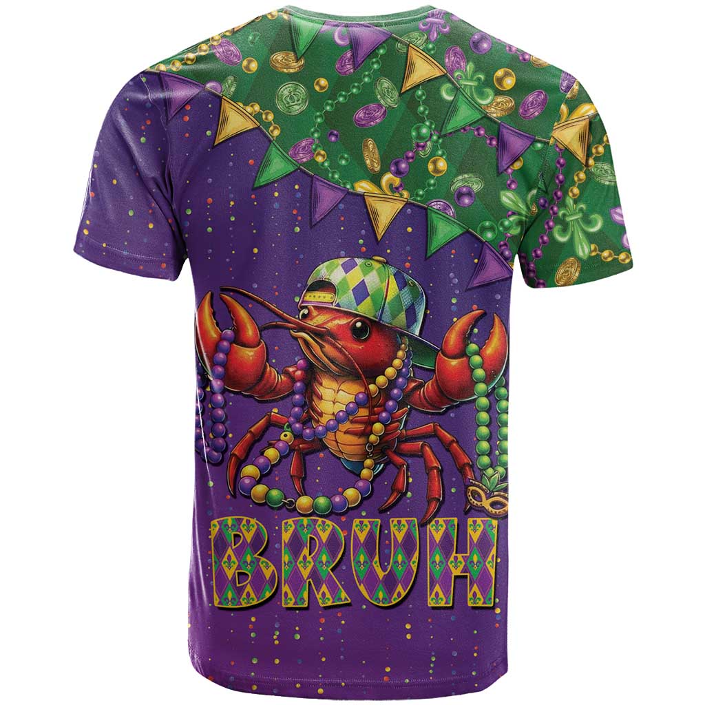 Funny Crawfish Carnival T-Shirt It's Mardi Gras Bruh Graphic Tee