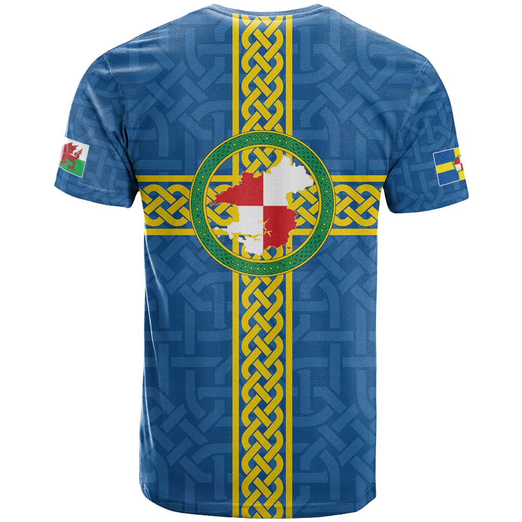 Pembrokeshire Wales T-Shirt Flag And Map Celtic Style Graphic Tee