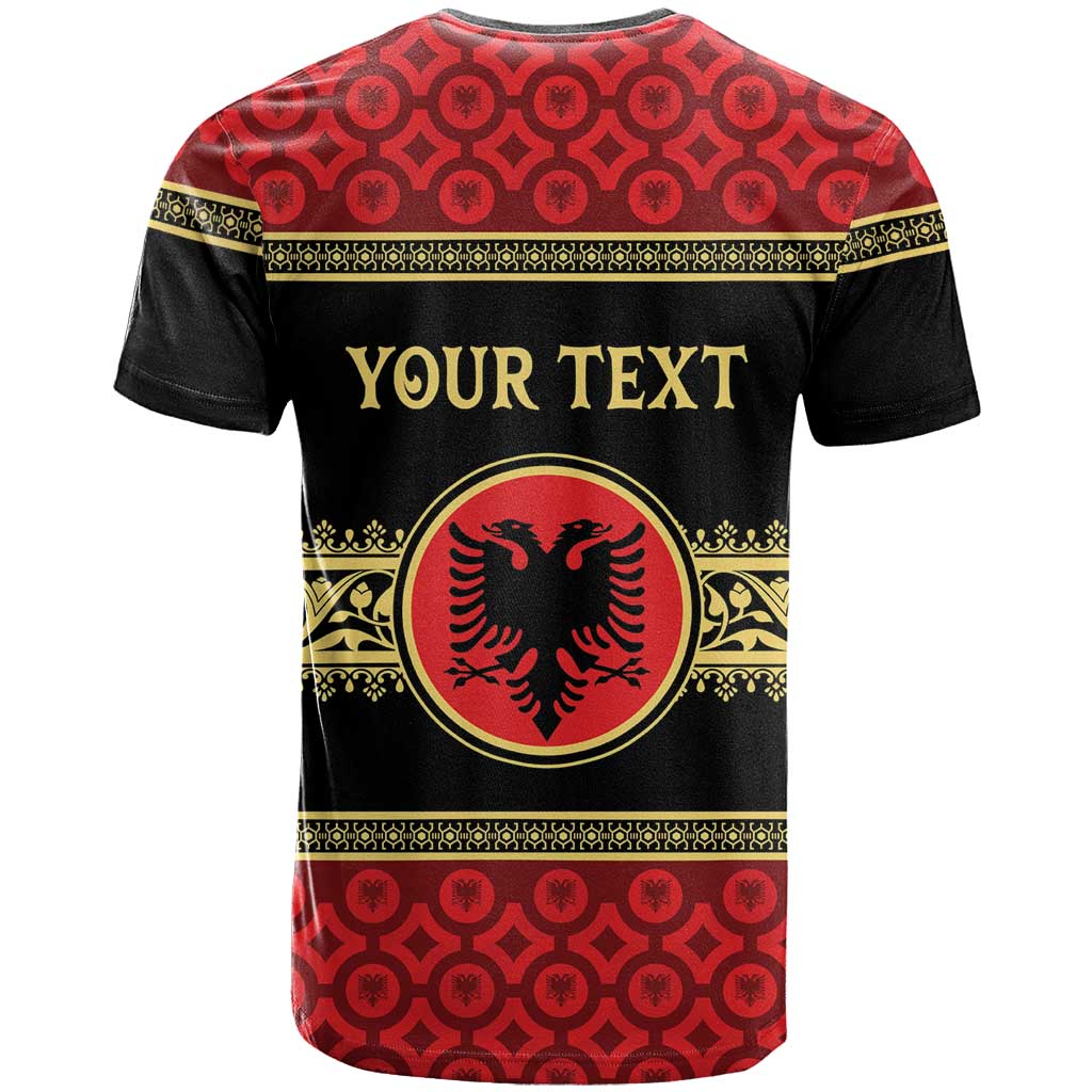 Personalized Albania Eagle T-Shirt Red and Black Heritage Graphic Tee