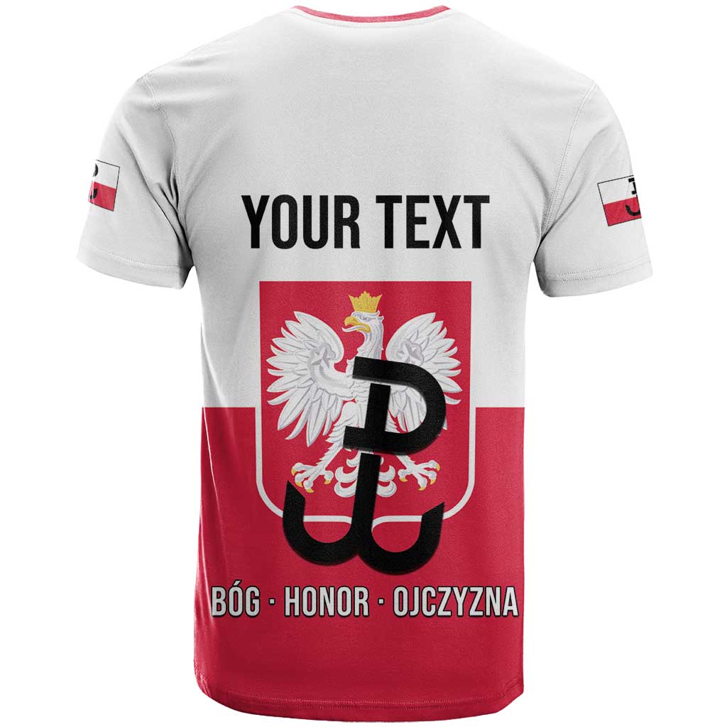 Personalized Warsaw Uprising 1944 Poland T-Shirt White Eagle Kotwica Bóg Honor Ojczyzna Graphic Tee