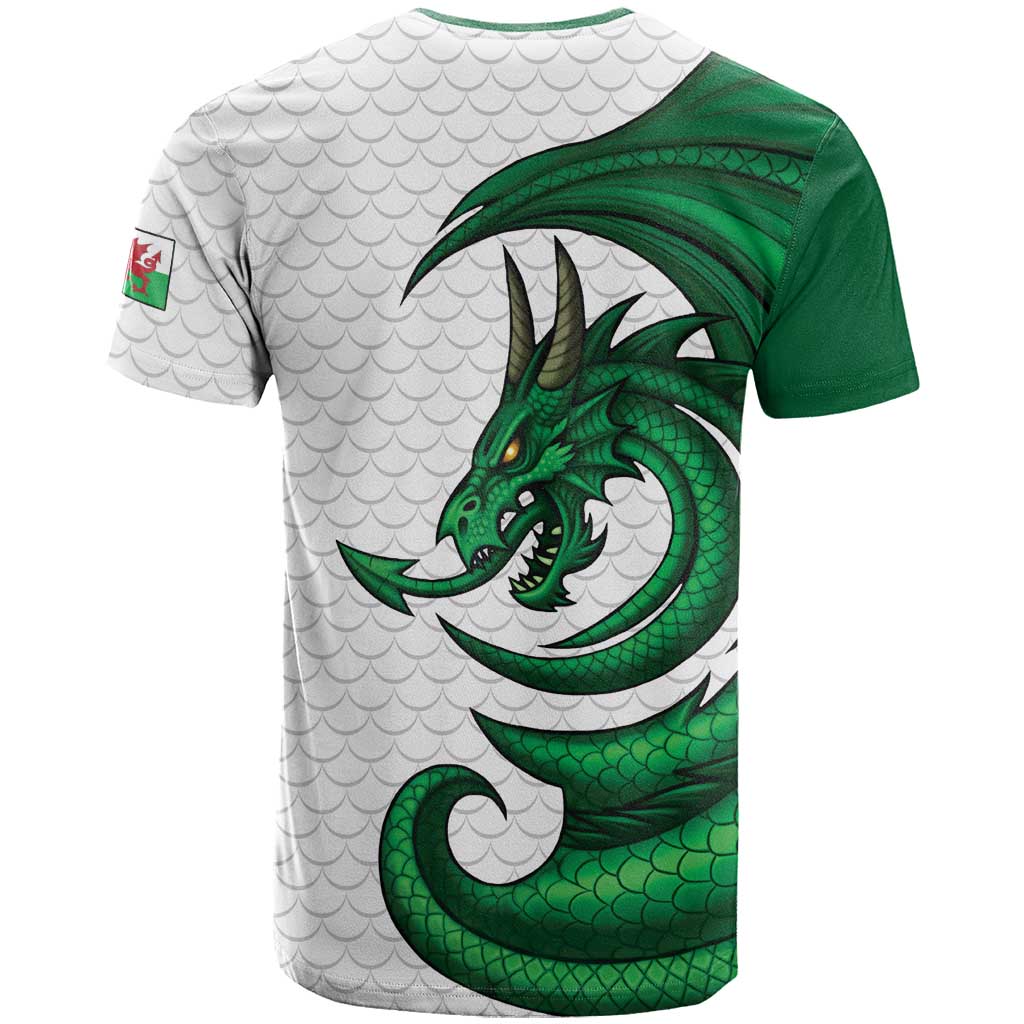 Wales Celtic Dragon T-Shirt Welsh Mythic Green Dragon Graphic Tee