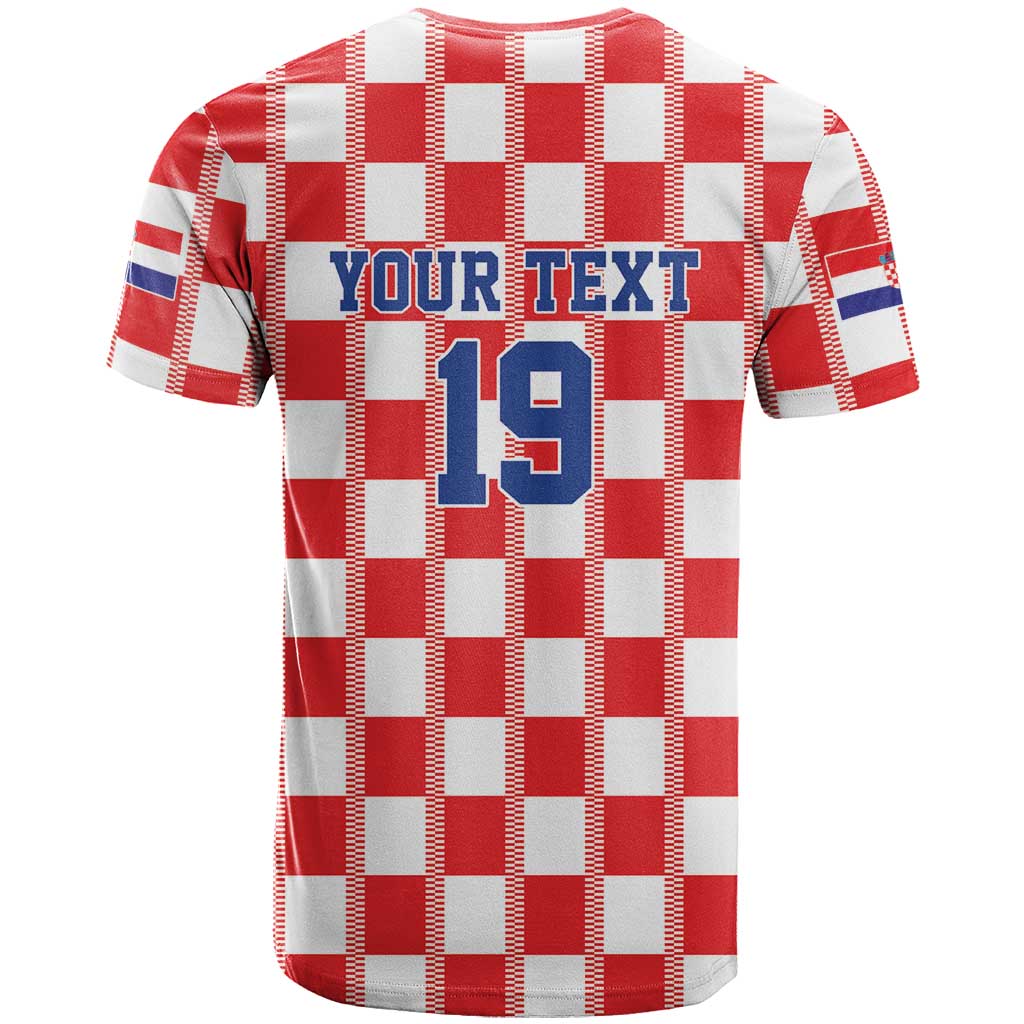 Custom World Football 2026 Croatia T-Shirt Vatreni Checkerboard Style Graphic Tee